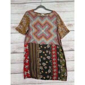 Tiny Anthropologie BOHO Mixed‎ Print Mini Dress Women's S Multicolor NEW